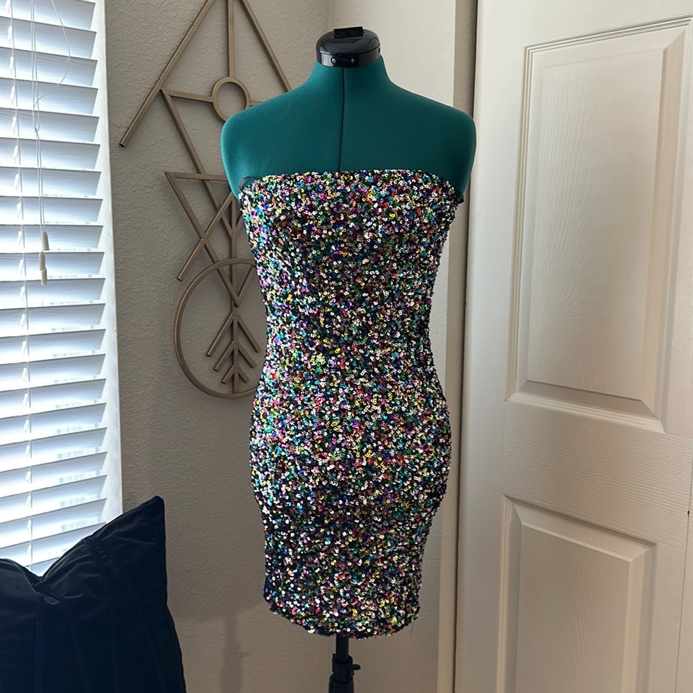 Multicolored Sequin Dress